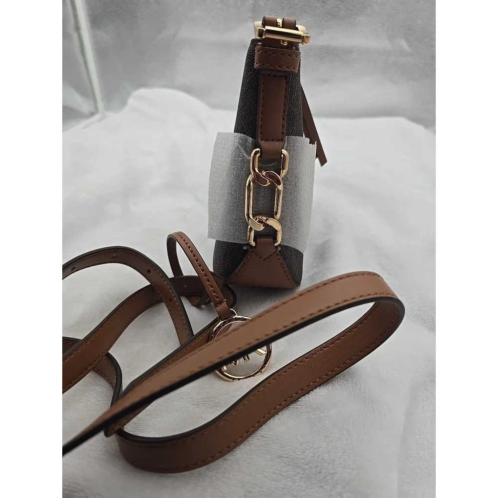 Michael Kors Signature Laney Medium Crossbody Shoulder Bag Brown/Acorn‎ NEW🎀NWT